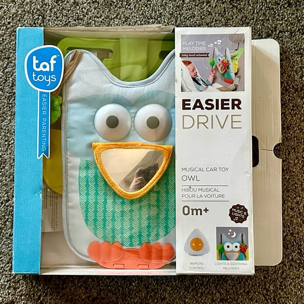 Taf Toys Easier Drive Musical Car Seat Toy Owl w/ Remote NEW